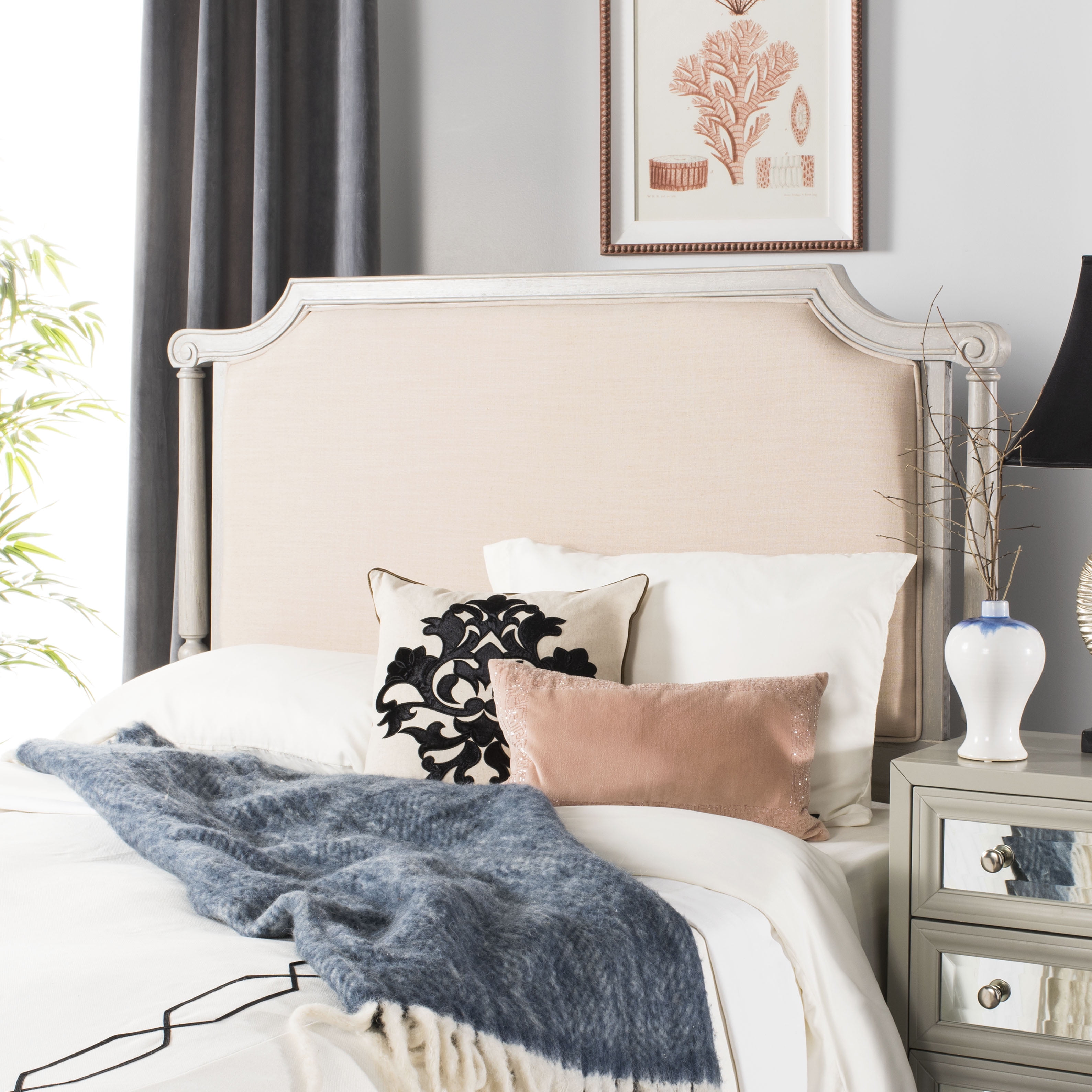 Safavieh Hudson Rustic Modern Upholstered Headboard Walmart Com