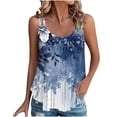 thumbnail image 2 of Ichuanyi Women's Spring Summer Sleeveless Top, Fashion Print Casual Round Neck Cami Blouse, Floral Print Casual Fashion Top, 2 of 6