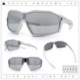 thumbnail image 5 of Boys Child Size Wrap Shield Aerodynamic Sport Plastic Sunglasses Silver - Silver Mirror, 5 of 6
