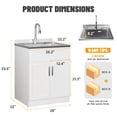 thumbnail image 6 of StructoMax Laundry Sink with Cabinet, Full Body Durable Stainless Steel, 25-Inch Wider Stainless Steel Utility Sink, Multi-Use for Laundry, Kitchen, Bathroom, Garage, 6 of 7