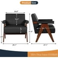 thumbnail image 5 of Coewske Modern Comfy Accent Chair Faux Leather Comfy Leisure Arm Chair w/ Wood Frame Home Office Black, 5 of 8