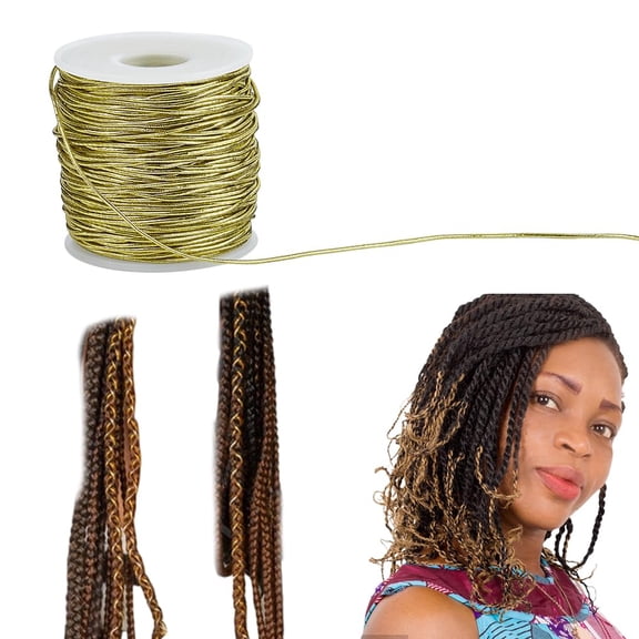 Dreadlock Braids Hair Accessories 50M (164ft) Braiding Hair Deco Styling Shimmer Stretchable African Braid Elastic Cord