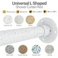 thumbnail image 5 of L Shaped Corner Shower Curtain Rod,  Adjustable 90 Degree Curved Bathroom Rod Square No Sag with Hooks & Ceiling Support, 5 of 8
