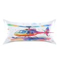thumbnail image 3 of Haosy Satin Pillowcase for Hair and Skin Standard Cooling Silk Pillow Case with Envelope Closure Colorful Helicopter 20"x30", 3 of 9