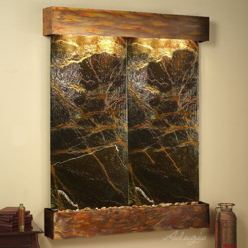 Adagio Fountains Majestic River Natural Stone/Metal Wall Fountain with Light