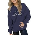 thumbnail image 2 of Valentine's Day Hoodies for Tween, Kids Cute Printed Oversized Sweatshirt Hooded Long Sleeve Pullover Tops Fleece Lined Hoodies Boy Navy 9Y, 2 of 5