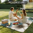 thumbnail image 4 of Teal Tulip Butterfly Outdoor Rug 6x9 Ft - Reversible Patio Rug Outdoor Camping Rugs, Turquoise Floral Farmhouse Beige Washable Indoor Outdoor Area Rugs, Non-Slip Outdoor Carpet Runner for Deck/Porch, 4 of 8