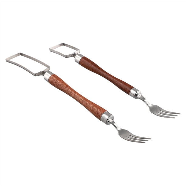 Cortador de Frutas de Acero Inoxidable 2 en 1, Herramienta para Cortar Tenedor de Sandía, Tenedor para Cortar Frutas de Doble Cabezal
