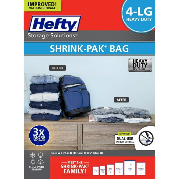 Bolsas de almacenamiento al vacío Hefty Shrink-Pak Heavy Duty 4 grandes