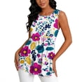 thumbnail image 5 of Lpmadey Tank Tops for Women Summer Sleeveless Tops Pleated Crewneck Floral Loose Fit Casual Flowy Boho Tunic Tops, 5 of 5