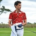 thumbnail image 4 of Daiia Red Maple Leaf Pattern Men’s Polo Shirts,Solid Deck Shirt,Classic Fit, Breathable Cotton Polo for Casual and Sport Wear-Small, 4 of 7
