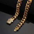 thumbnail image 4 of 6-14mm Hip Hop Stainless Steel Miami Cuban Link Chain Zircon Necklace Jewelry, 4 of 8