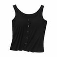 thumbnail image 1 of AherBiu Débardeur avec Soutien-Gorge Intégré pour Femmes Rembourré Confortable Bouton Col Rond Pyjamas Été Sans Manches Vêtements de Maison Camis, 1 of 3