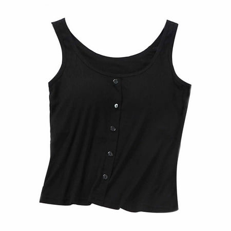 Women Tank Tops Sleeveless Strap womens Basic Solid Camisole V Neck Camisole With Built In Padded Bra Vest