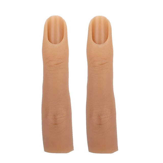 Dedos de práctica de silicona para uñas acrílicas, uñas postizas flexibles para entrenamiento, manicura con dedos, arte de uñas DIY (3-2 piezas)