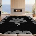 thumbnail image 2 of Design&I 8'x10' Washable Area Rug Print Minimalist Serpent With Clean Modern Accents Snake Animal Refined for King Size Bedroom, Under Bed, Sleek Flatweave Pet Friendly, 2 of 7