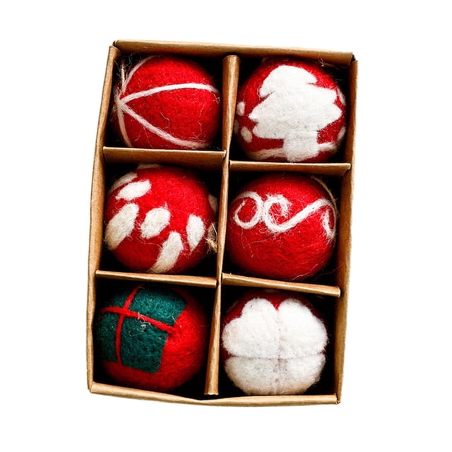 Adornos navideños de bolas de fieltro para árbol, regalos de fiesta, colgantes, adornos navideños para Estilo A
