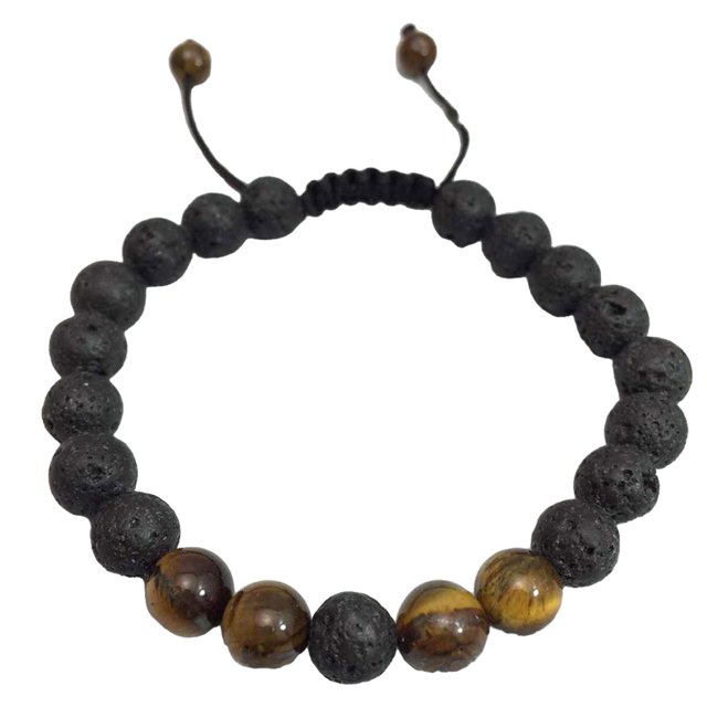 Minnieouse Pulseras a juego de moda, difusora de rocas de negra mate ajustable, cuentas de oración, accesorios para mujeres, regalos para Ropa, zapatos y accesorios Miscelánea ojo de tigre Minnieouse AP008879-03