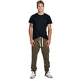 thumbnail image 4 of ProGo USA Men's Joggers Sweatpants Basic Fleece Marled Jogger Pant Elastic Waist (Olive, Large), 4 of 6