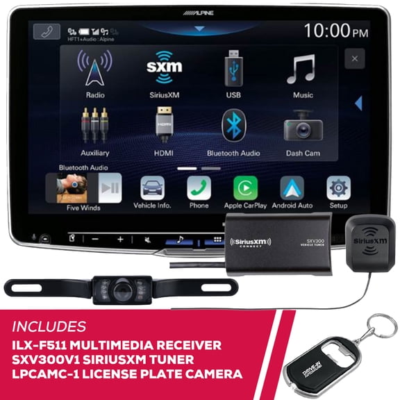 New Alpine ILX-F511 11" Multimedia w/ License Plate Camera & SiriusXM Tuner