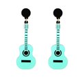 thumbnail image 1 of 1 Paire Forme de Guitare Boucles d'Oreilles Hip Hop Boucles d'Oreilles Femmes Bijoux, 1 of 8