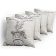 thumbnail image 5 of Ambesonne White Throw Pillow Cover 4 Pack, Greek Myth Muse Neo Antique, 16", White Eggshell, 5 of 7