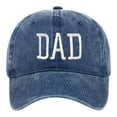 thumbnail image 2 of DAD Embroidered Baseball Cap, Distressed Washed Cotton Dad Hat for Father's Day Gift, Casual Adjustable Cap for Men's Daily Wear and Street Style-Navy, 2 of 3