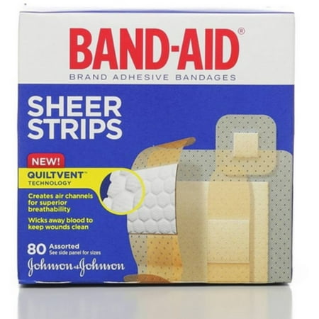 Sheer Strips - BAND-AID Sheer Strips Assorted 80 Each (Pack of 2)