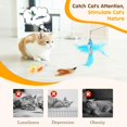 thumbnail image 5 of Pawaboo Cat Feather Toys, Interactive Cat Wand Toy with 2-Slot Super Suction Cup, 2 PCS Spring  & 7 PCS Cat Teaser Replacement with Bells, Funny Kitty Toys for Indoor Kittens Play,Colorful, 5 of 7