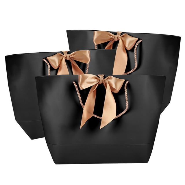 Bolsas de regalo de papel, 10 piezas de papel negro para recuerdo, bolsa de regalo de papel negro, bolsas de regalo de papel, características de vanguardia
