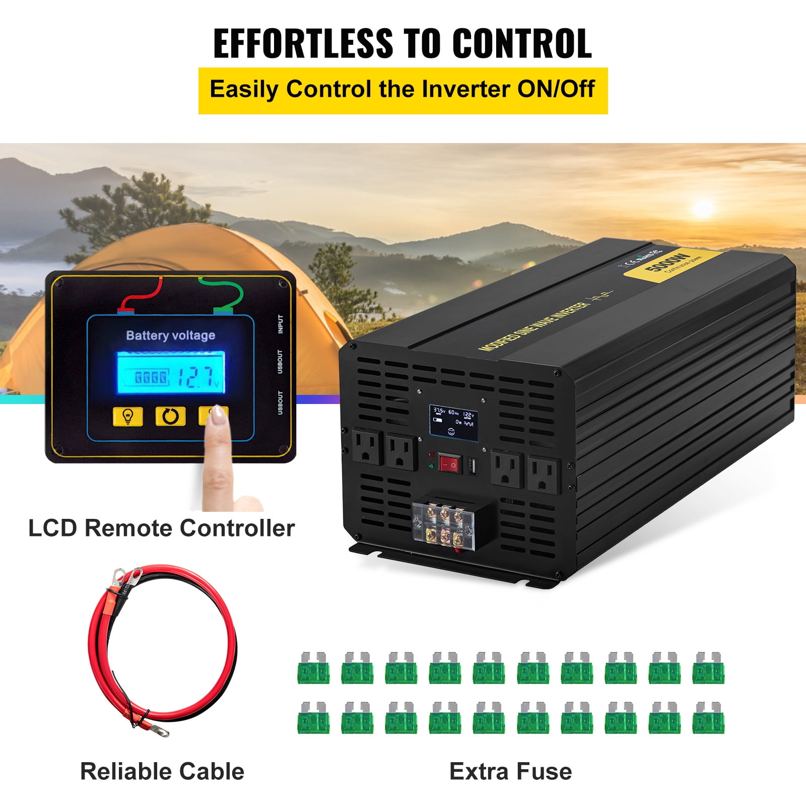 BENTISM GYM-5000W 120V 5000-Watt Continuous 10000-Watt Surge Power Inverter