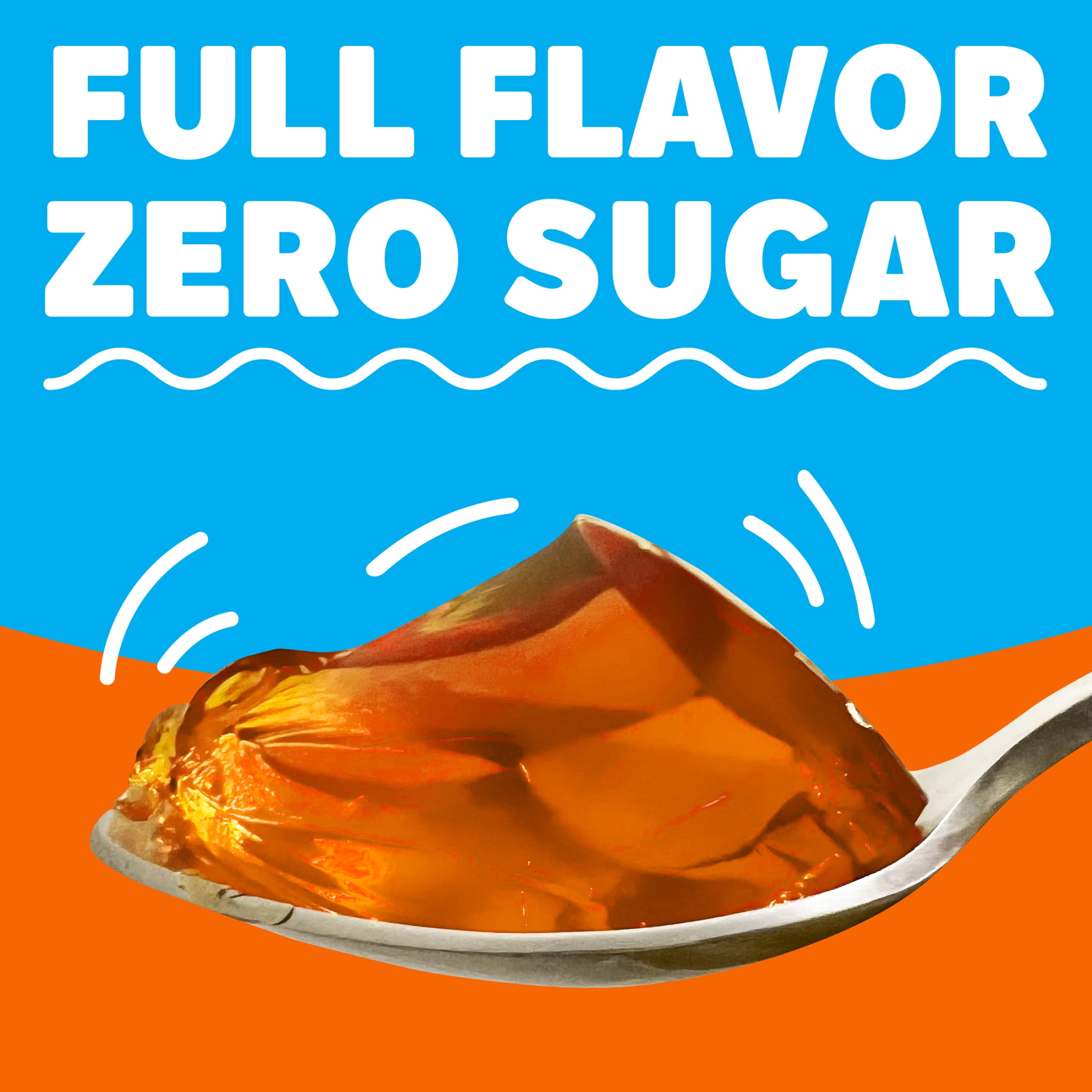 (3 pack) Jell-O Orange Zero Sugar Low Calorie Gelatin Dessert Mix, Family Size, 0.6 oz Box