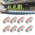 thumbnail image 4 of Bloque 20 Piezas Conectores De Cable De Tuerca De Palanca Conductores De Empalme Compactos Rápidos Bloque De Terminales De Empuje 223-2P, 4 of 7