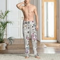 thumbnail image 2 of Pofeuu Vintage Butterflies Print Men's Pajama Pants, Soft Lounge Pajama Pants with big pockets for Men Plaid Pj Bottoms-, 2 of 6