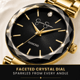 thumbnail image 5 of Jessica Simpson Diamond Collection Women Watch, Classic Quartz, Metal Band, Round Faceted Crystal Face, Elegant Dress Watch for Women, 5 of 7