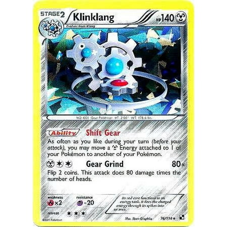 Pokemon Black & White Promo Single Card Rare Cracked Ice Holo Klinklang #76