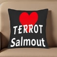 thumbnail image 5 of Set of 2 Throw Pillow Covers 18x18in - Bold Black Square Cushion Cases with Red Heart & " TERROT Salmout " Text for Couch Bed Car Decor, 5 of 8