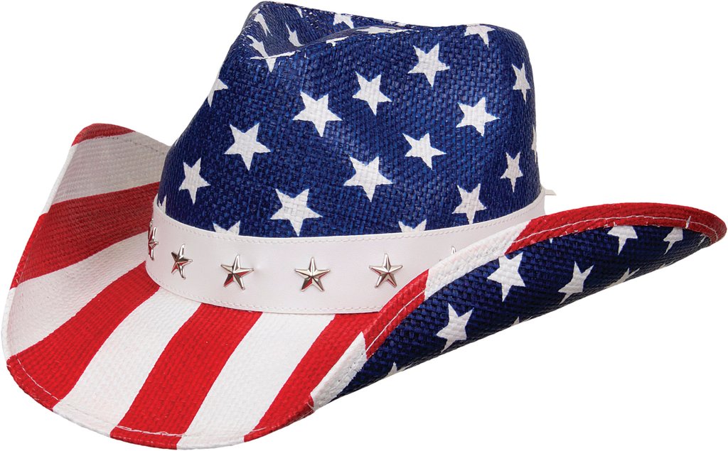 Kenny K Western Cowboy Hat USA Flag Patriotic Stars & Stripes 4th of July & Year Round ST10 