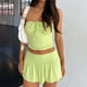 thumbnail image 4 of Conjunto elegante de dos piezas para mujer: top sin tirantes con falda plisada asimétrica de doble capa, 4 of 8