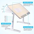 thumbnail image 3 of Mesa portátil ajustable Slendor, plegable con cajón, ventilador - para cama, sofá, suelo, 3 of 3