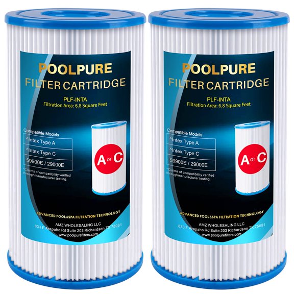 Filtro de Repuesto POOLPURE Tipo A o C para Piscinas Intex x2