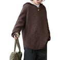 thumbnail image 2 of HUAXUN-Boys' Hooded Knitted Sweater (Autumn & Winter) - Kids' Cotton - blend Outerwear Knitted Top, Big Kids' Casual Warm Top for Winter(Coffee,4-5Years), 2 of 3