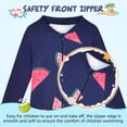 thumbnail image 2 of Zando Toddler Girls Long Sleeve Swimsuits Rash Guard One Piece with UV Protection 2-7 Years Kids Bathing Suits, 2 of 7