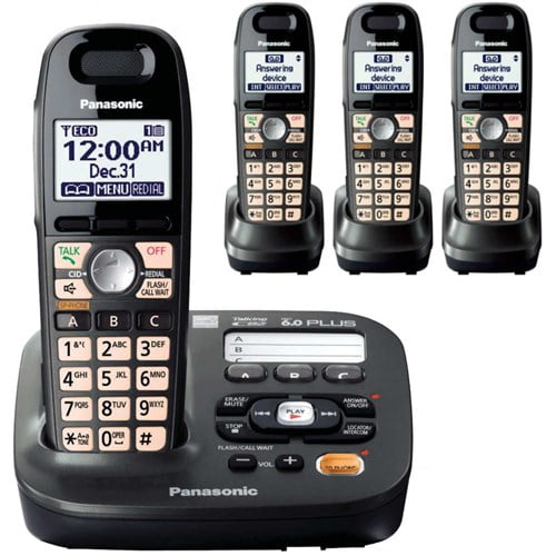 Panasonic Kx Tg6594t Dect 6 0 Plus 4 Handset Big Button Amplified Cordless Phone Walmart Com Walmart Com