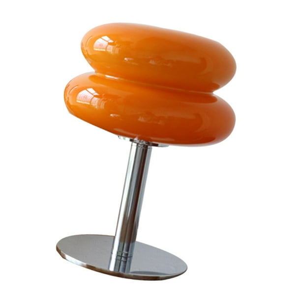 Lámpara de mesa de tarta de huevo para niñas, luz suave de bajo consumo, linda lámpara de mesa de vidrio, lámpara de escritorio USB para dormitorio, interruptor de botón USB, naranja