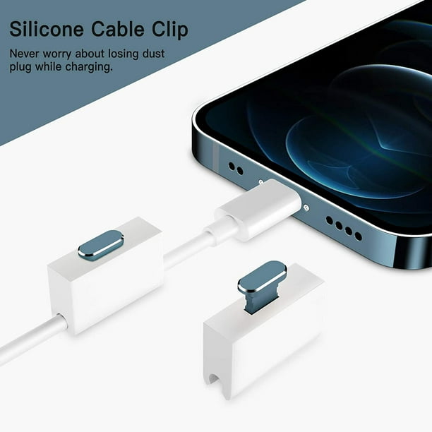 TITACUTE Compatible with iPhone 12 Pro Dust Plug 2 Pack Anti Dust Cover Caps with Cable Clip Charging Port Plug Dust