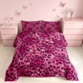 thumbnail image 2 of Homewish Pink Leopard Print Queen Comforter Set for Girls, Animal Themed Comforter Sets Queen, Black Reversible, 3pcs 1 Comforter and 2 Pillowcases, 2 of 6