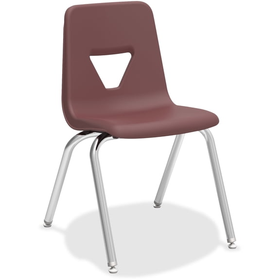 Lorell, 18" Seat-height Stacking Student Chairs, 4 / Carton, Burgundy