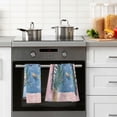 thumbnail image 4 of Yayeee 100% Cotton Hand Towels for Bathroom 16" x 28" Soft Absorbent Kitchen Towel, Pink Window, 4 of 7