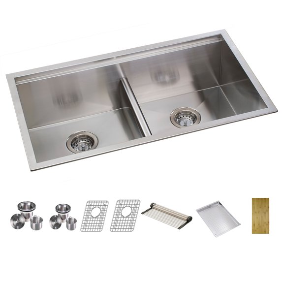 KBFmore 32 inch Stainless Steel Undermount Workstation Kitchen Sink with 8 Pieces Sink Accessories